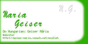 maria geiser business card